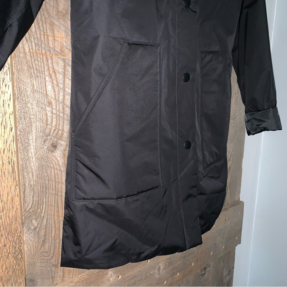 Women’s S Designer GUY LAROCHE STUDIO Black Quilted Reversible Snap Down Coat EC - Picture 10 of 16